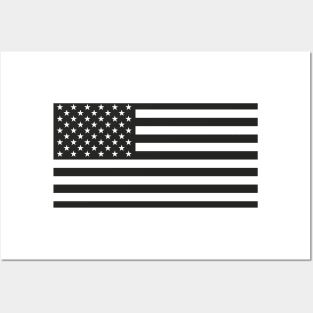 Transparent Black USA Flag Posters and Art